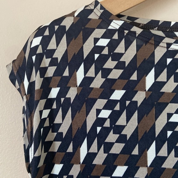 FENDI- Zucca Logo Monogram Cap Sleeve Boat Neck Top - Picture 5 of 9